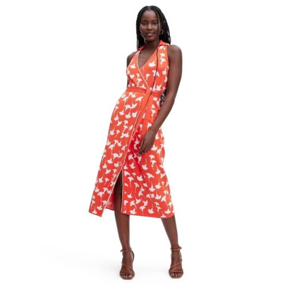 DVF Diane von Furstenburg x Target Orange Ginko Wrap Dress - Size L